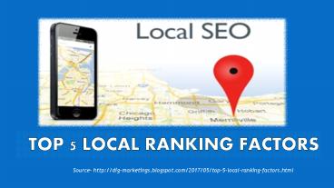 Top 5 local ranking factors