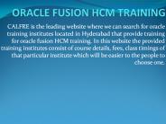 Oracle Fusion HCM Training in Hyderabad