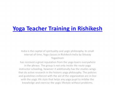 Best Yoga Teacher Rishikesh India by Shivaay Yogashram