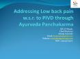 Dr Ambika Nayak Presented PIVD Management at International Ayurveda Congress 2017 London PowerPoint PPT Presentation