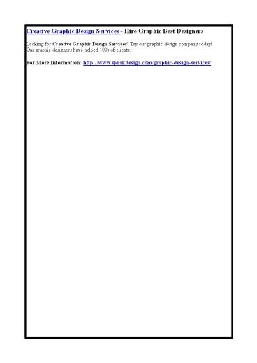 Creative Graphic Design Services - Hire Graphic Best Designers