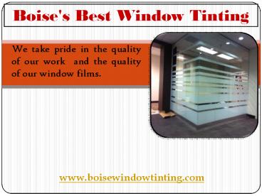 Car Window Tinting Boise | Boise Window Tinting