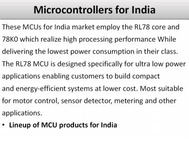 Microcontrollers for India