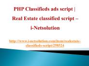 PHP Classifieds ads script | Real Estate classified script – i-Netsolution