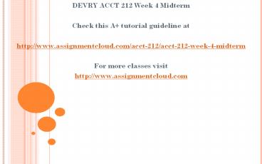 DEVRY ACCT 212 Week 4 Midterm
