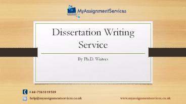 Dissertation Writing Service by Ph.D. Writers