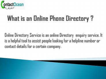 What is an online phone directory ?