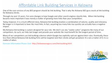 Local SEO Kelowna in BC