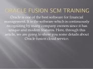 Oraclle Fusion SCM Training