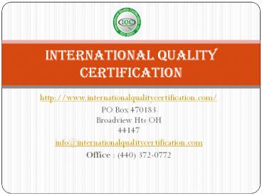 ISO 9001 Certification Service