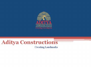 Aditya Construction Company India Capitol Heights in Hitec City,Hyderabad