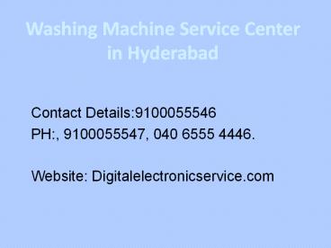 Washing Machine Service Center in Hyderabad