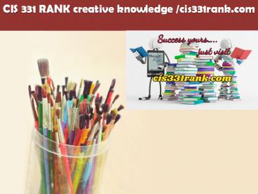 CIS 331 RANK creative knowledge /cis331rank.com