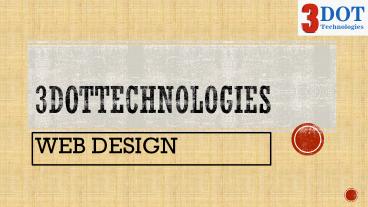 Web Designing Courses in Pune |Web designing Classes in Pune | 3DOT Technologies
