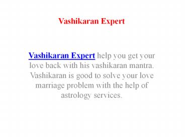 Vashikaran Expert