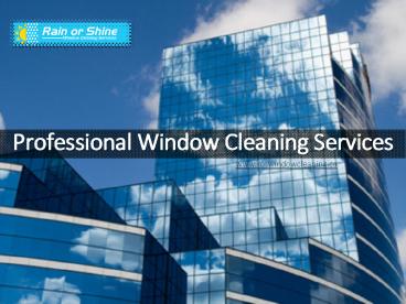 Professional Window Cleaning Services