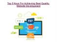 Top 5 Keys For Achieving Best Quality Website Development PowerPoint PPT Presentation