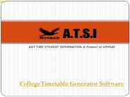 College Timetable Generator Software - ATSI