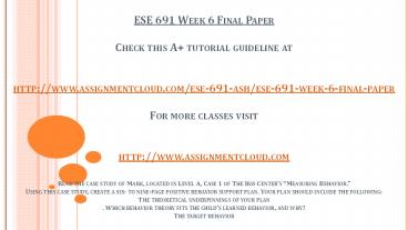 ESE 691 Week 6 Final Paper