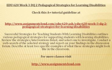 ASH EDU 620 Week 3 DQ 2