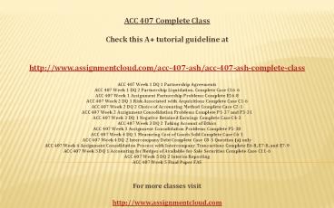 Ash ACC 407 entire course