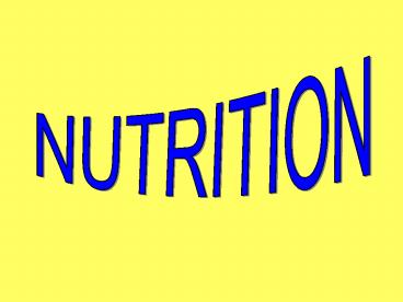 nutrition basics