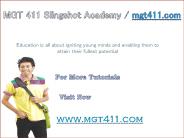 MGT 411 Slingshot Academy / mgt411.com