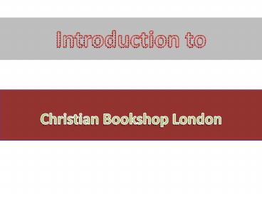 Christian Bookshop London