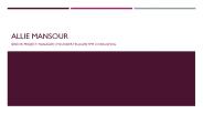 Allie Mansour - introduction