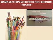 BSCOM 268 STUDY Great Stories Here/bscom268study.com