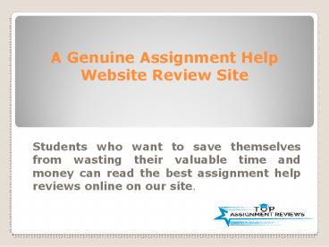 A genuine assignment help website review site