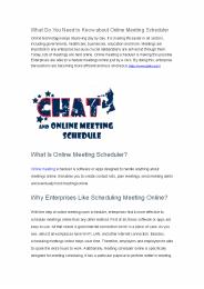 Everything You Should Know about Online Meeting Scheduler