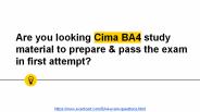 Cima BA4 Questions Answers