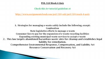 POL 310 Week 4 Quiz