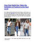 How Gigi Hadid Has Taken the Definition of Fashion to the Next Level PowerPoint PPT Presentation