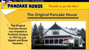 International Pancake House | Original Pancake House