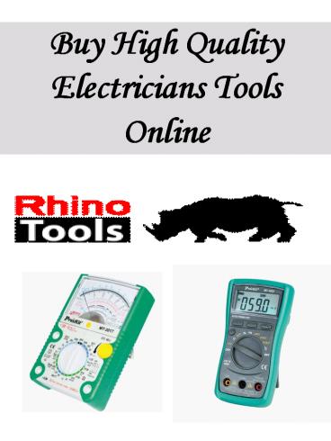 Buy High Quality Electricians Tools Online