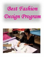 Best Fashion Design Program
