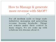 Adexa’s Sales and Operations Planning (s&op) solutions