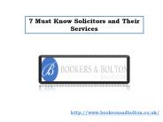7 Must Know Solicitors and Their Services