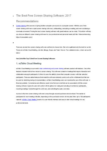 The Best Free Screen Sharing Software: 2017 Recommendations