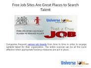 Free Job Sites Are Great Places to Search Talent