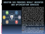 Houston SEO Provides Result Oriented Web Optimization Services