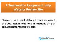 A Trustworthy Assignment Help Website Review Site