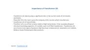 Importance of Transformer oil