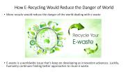 How E-Recycling Would Reduce the Danger of World
