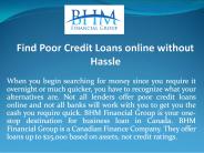 Find Poor Credit Loans online without Hassle