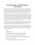 Ten Golden Rules of Public Relations Measurement PowerPoint PPT Presentation