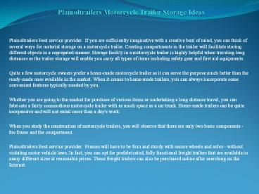 Plainoltrailers Motorcycle Trailer Storage Ideas