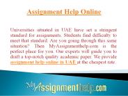 Assignment Help Online In UAE